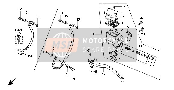 Honda SH300A 2010 HAUPTBREMSZYLINDER HINTEN für ein 2010 Honda SH300A